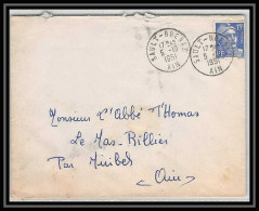 6300/ France Lettre (cover) N°886 Gandon 1951 Sault-Brénaz Pour Miribel AIN (abbé Thomas) - 1945-54 Marianne (Gandon)