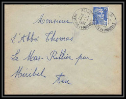 6335/ France Lettre (cover) N°886 Gandon 1952 Bayon Meurthe-et-Moselle Pour Miribel AIN (abbé Thomas) - 1945-54 Marianne De Gandon