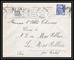 6331/ France Lettre (cover) N°886 Gandon 1951 Iizieux Loire Pour Miribel AIN (abbé Thomas) - 1945-54 Marianne Of Gandon