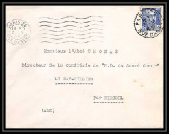 6323/ France Lettre (cover) N°886 Gandon 1951 Flier Paris Pour Miribel AIN (abbé Thomas) - 1945-54 Marianne (Gandon)