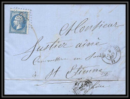 8283 LAC 1867 N 22 Napoleon 20c GC 285 Bagnols Sur Ceze Gard St Etienne Loire France Lettre Cover - 1849-1876: Période Classique