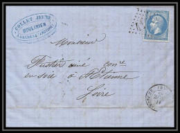 8278 LAC Gluiras 1867 TB N 22 Napoleon 20c GC 4154 Vernoux D'ardeche St Etienne Loire France Lettre Cover - 1849-1876: Période Classique