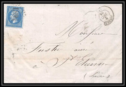 8275 LAC 1864 TB N 22 Napoleon 20c GC 1894 Joyeuse Ardeche St Etienne Loire France Lettre Cover - 1849-1876: Période Classique