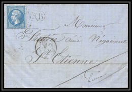 8265 LAC Boite Rurale B La Ganille 1865 TB N 22 20c GC 1556 Cunlhat Puy De Dome St Etienne Loire France Lettre - 1849-1876: Période Classique