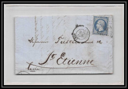8223 LAC 1855 N 14 Bleu TB Napoleon 20c Pc 1818 Lyon Rhone St Etienne Loire France Lettre Cover - 1849-1876: Période Classique