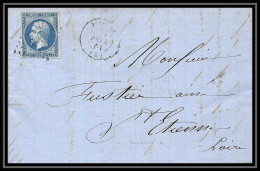 8096 Lac 1861 N 14B Napoleon 20c TB Pc 1593 Joyeuse Ardeche St Etienne Loire France Lettre Cover - 1849-1876: Période Classique