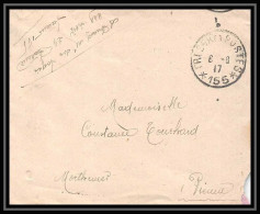 7954 Secteur 155 Morthemer Vienne 1917 France Guerre 1914/1918 Enveloppe Franchise Militaire - Guerre De 1914-18