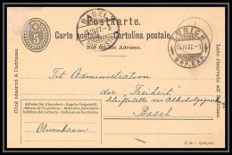 7922 Zurich Pour Basel Suisse (Swiss) 1907 Entier Postal Stationery 1907 - Guerre De 1914-18