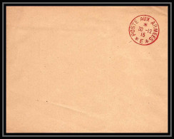 7913 Cachet Poste Aux Armee E En Rouge 1915 France Guerre 1914/1918 Enveloppe Franchise Militaire Neuve Tb - Guerre De 1914-18