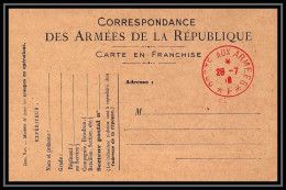 7896 Cachet Poste Aux Armee F En Rouge 1918 France Guerre 1914/1918 Carte Postale Franchise Militaire (postcard) Neuve T - Guerre De 1914-18