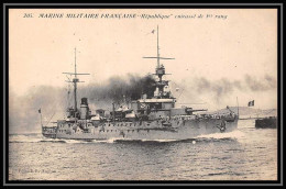 7809 Cuirasse Republique Pre-dreadnought France Poste Navale Militaire Carte Postale (postcard) Neuve - Guerre