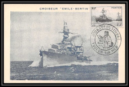 7758 N 752 CROISEUR EMILE BERTIN JOURNEE DU TIMBRE 1946 TOULON Poste Navale Militaire France Carte Maximum (card) - 1940-1949