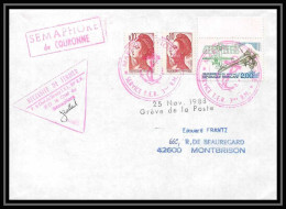 7730 Semaphore De Couronne 1988 Greve De La Poste Montbrison Poste Navale Militaire Signe Signed France Lettre (cover) - Seepost