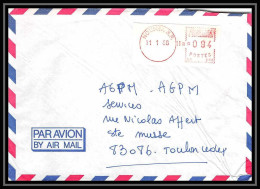 7709 Affranchissement Vignette Noumea Nouvelle Caledonie 1988 Pour Toulon France Lettre (cover) - Poste Navale