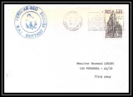 7687 Penn Ar Bed Brittany Ferries 1981 Poste Navale Militaire France Lettre (cover) - Seepost