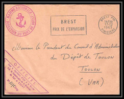 7682 Port De Brest Flamme Prix De L'expansion 1963 Poste Navale Militaire France Lettre (cover) - Scheepspost