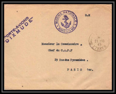 7676 Porte Avion Dixmude 1947 Poste Navale Militaire France Lettre (cover) - Poste Navale