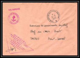 7665 Escorteur D'escadre Duperre 1974 Poste Navale Militaire Signe (Signed Autograph) France Lettre (cover) - Scheepspost