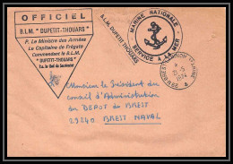 7643 Bateau Lance Missiles Dupetit Thouars 1974 Poste Navale Militaire Signe (Signed Autograph) France Lettre (cover) - Poste Navale
