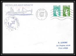 7635 Petrolier Aber Wrac'h 1981 Poste Navale Militaire France Lettre (cover)  - Seepost