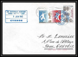 7630 Cyrnos Corse 1981 Timbre FOOTBALL (soccer) Poste Navale Militaire France Lettre (cover)  - Scheepspost