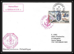 7608 Patrouilleur Geranium 1983 Poste Navale Militaire France Lettre (cover)  - Naval Post