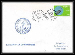 7595 Patrouilleur La Combattante 1981 Poste Navale Militaire France Lettre (cover)  - Scheepspost