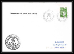 7596 Remorqueur Haute Mer Bison 1981 Poste Navale Militaire France Lettre (cover)  - Scheepspost