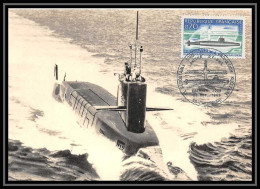 7576 Sous Marin Le Redoutable 1615 1969 Poste Navale Militaire France Carte Maximum (card)  - 1960-1969