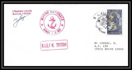 7558 BIESM Triton 1980 Signe (signed Autograph) Louge Vposte Navale Militaire France Lettre (cover)  - Poste Navale