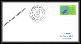 7510 Chasseur De Mines Garigliano 1981 Poste Navale Militaire France Lettre (cover)  - Poste Navale