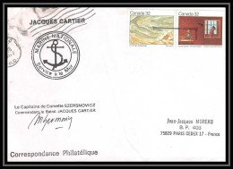 7490 Batral Jacques Cartier 1983 Signe (signed Autograph) Poste Navale Militaire Canada Lettre (cover)  - Correo Naval