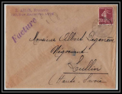 7456 Enveloppe Entete Arlin Brosserie Lyon 1923 Semeuse France Lettre (cover) TB Etat - 1921-1960: Modern Tijdperk