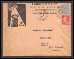 7434 Enveloppe Illustree Laurencin 1922 Lullin Annemasse Semeuse France Lettre (cover) TB Etat - 1921-1960: Période Moderne