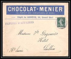 7414 Enveloppe Illustree Chocolat Menier Geneve Haute Savoie Lullin Semeuse France Lettre (cover) Chocolate Cacao - 1921-1960: Modern Tijdperk