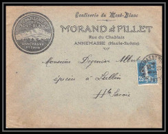 7397 Enveloppe Illustree Confiserie Mt Blanc Morand Pillet 1922 Annemasse Haute Savoie 1933 Lullin Semeuse TB Etat - 1921-1960: Modern Period