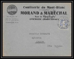 7389 Enveloppe Illustree Confiserie Mt Blanc Annemasse Haute Savoie 1933 Lullin Semeuse France Lettre (cover) TB Etat - 1921-1960: Moderne