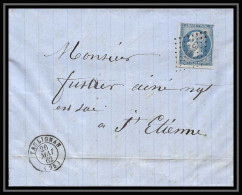 7369 LAC 1862 N 14B Napoleon 20c Pc 3323 Taulignan Drome St Etienne Loire France Lettre Cover - 1849-1876: Classic Period