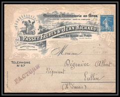 7384 Enveloppe Illustree Bonneterie Passet Richard 1923 La Roche-sur-Foron Haute Savoie Lullin Semeuse Lettre TB Etat - 1921-1960: Modern Period