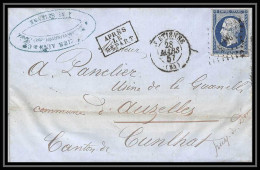 7357 LAC 1857 N 14 Napoleon 20c TB Pc 3053 St Etienne Loire Pour Cunlhat Puy-de-Da'me France Lettre Cover - 1849-1876: Classic Period