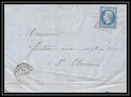 7368 LAC 1862 N 14B Napoleon 20c Pc 3323 Taulignan Drome St Etienne Loire France Lettre Cover - 1849-1876: Période Classique
