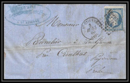 7363 LAC 1860 N 14B Napoleon 20c TB Pc 3053 St Etienne Loire Pour Cunlhat Puy-de-Da'me France Lettre Cover - 1849-1876: Classic Period