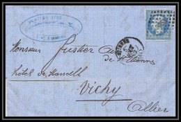 7352 LAC 1862 N 14 Napoleon 20c Pc 3053 St Etienne Loire Pour Vichy Allier France Lettre Cover - 1849-1876: Classic Period