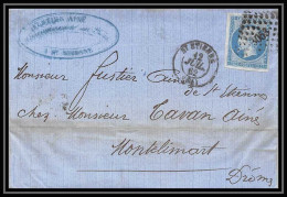 7347 LAC 1862 N 14 Napoleon 20c Pc 3053 St Etienne Loire Pour Montelimar Drome France Lettre Cover - 1849-1876: Période Classique