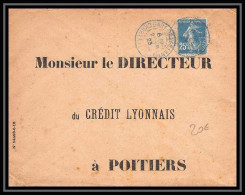 9283 Perfore Perfin CL Cad Bleu Gare De Beillant N°140 Semeuse 25c Charente Maritime 1923 France Lettre Cover - Other & Unclassified