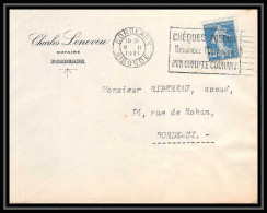 9247 Entete Leneveu Bordeaux N°140 Semeuse 25c 1921 France Lettre Cover - 1877-1920: Semi-moderne Periode