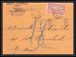 9166 Entete Credit Lyonnais 1904 N°119 Merson 40c Paris Nice France Lettre Recommande Cover - 1877-1920: Semi-moderne Periode