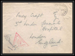 9124 Grande Bretagne Great Britain London Hopital 1917 Censure Censor Guerre 1914/1918 France Lettre Cover - WW II