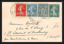 9085 5c Sage + Complement Semeuse 1936 Affranchissement Chalons St Laurent D Andenay Entier Stationery Enveloppe France - Standard Covers & Stamped On Demand (before 1995)