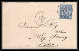 9069 LSC 1878 N°79 Sage 25c Lizy-sur-ourcq Seine-et-marne France Lettre Cover - 1877-1920: Semi-Moderne